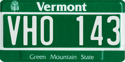 VT license plate VHO143