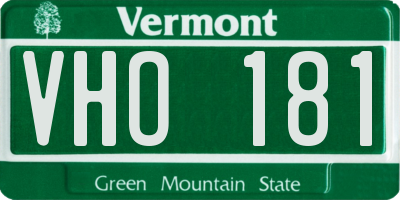 VT license plate VHO181