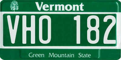 VT license plate VHO182