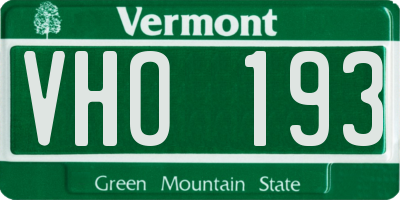 VT license plate VHO193