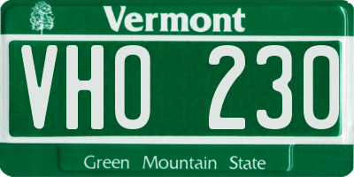 VT license plate VHO230