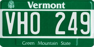 VT license plate VHO249