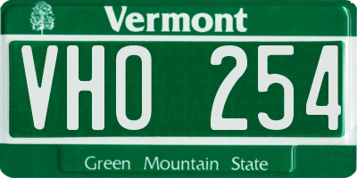 VT license plate VHO254