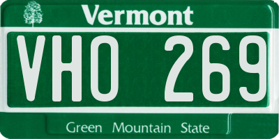 VT license plate VHO269