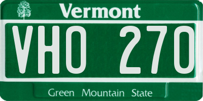 VT license plate VHO270