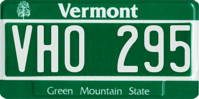 VT license plate VHO295