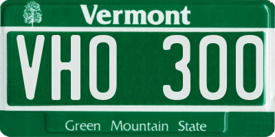 VT license plate VHO300