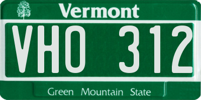 VT license plate VHO312