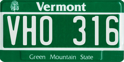 VT license plate VHO316