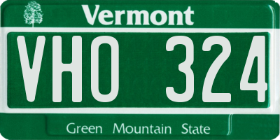 VT license plate VHO324