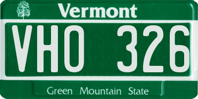 VT license plate VHO326