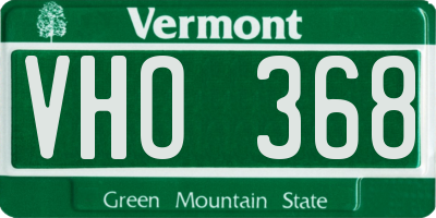 VT license plate VHO368