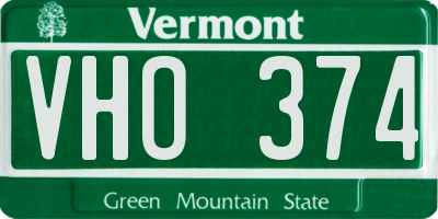 VT license plate VHO374