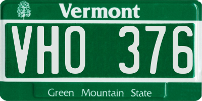 VT license plate VHO376
