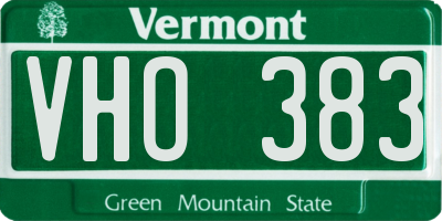 VT license plate VHO383