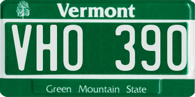 VT license plate VHO390