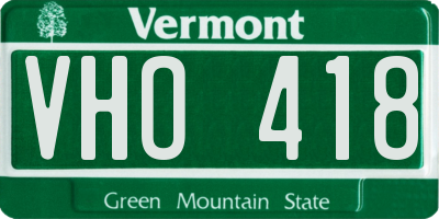 VT license plate VHO418