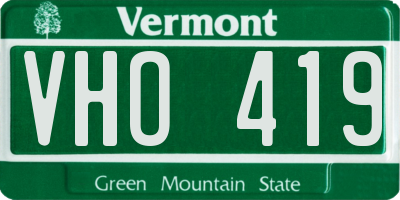 VT license plate VHO419