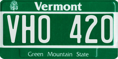 VT license plate VHO420