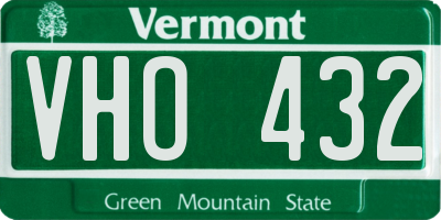 VT license plate VHO432