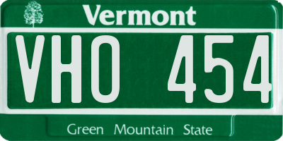 VT license plate VHO454