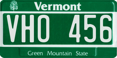VT license plate VHO456