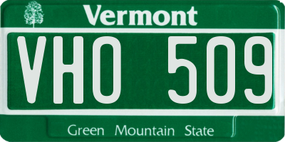 VT license plate VHO509