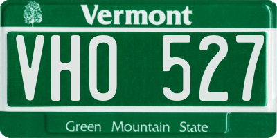 VT license plate VHO527