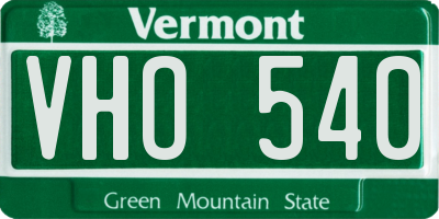 VT license plate VHO540