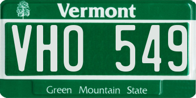VT license plate VHO549