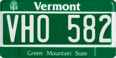 VT license plate VHO582