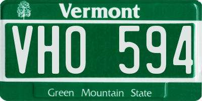 VT license plate VHO594