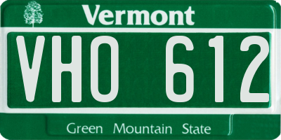 VT license plate VHO612