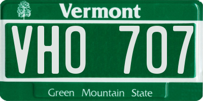 VT license plate VHO707
