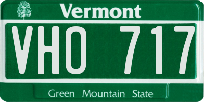VT license plate VHO717