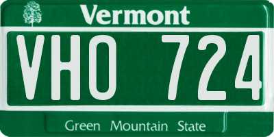 VT license plate VHO724