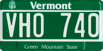VT license plate VHO740