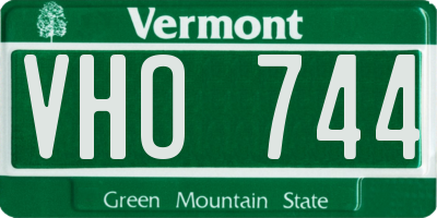 VT license plate VHO744