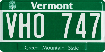 VT license plate VHO747
