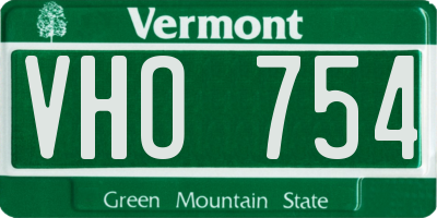 VT license plate VHO754
