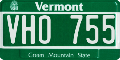 VT license plate VHO755