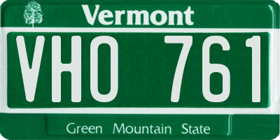 VT license plate VHO761