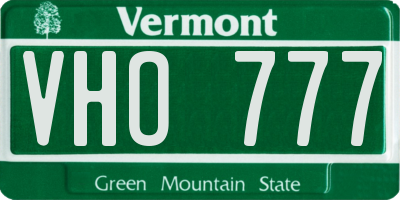 VT license plate VHO777