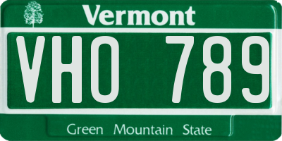 VT license plate VHO789