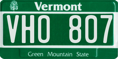 VT license plate VHO807