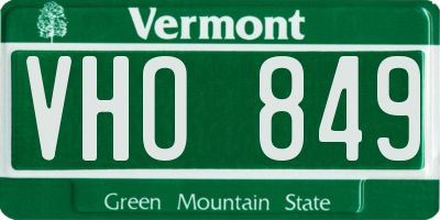VT license plate VHO849