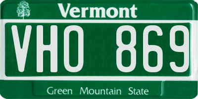 VT license plate VHO869