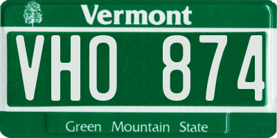 VT license plate VHO874