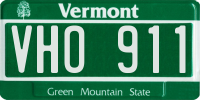 VT license plate VHO911