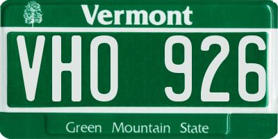 VT license plate VHO926